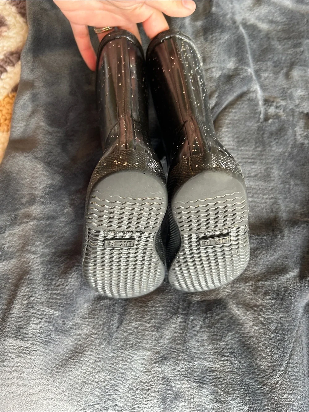 Hunter Kids Black Speckle Rain Boots
